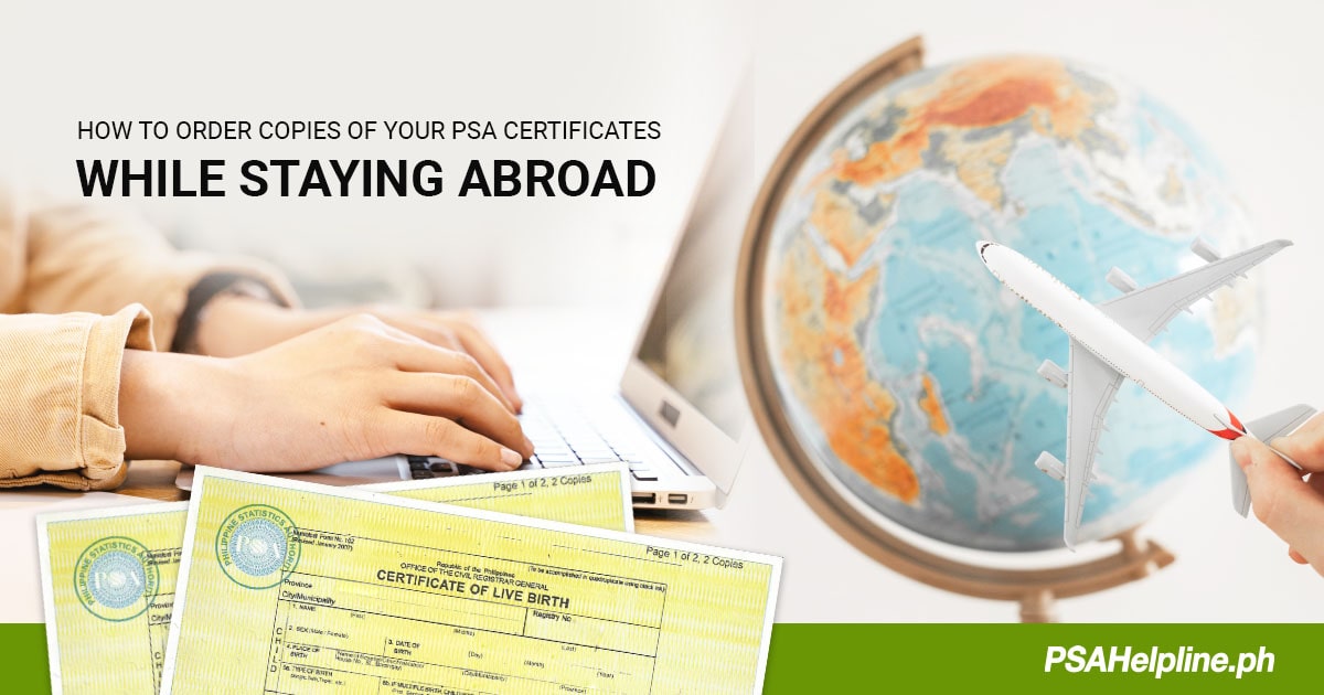 Order your PSA certificate online even while outside the Philippines